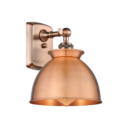 INNOVATIONS 516-1W-AC-M14-AC Adirondack 1 8.125 inch Sconce Antique Copper
