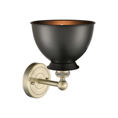 INNOVATIONS 616-1W-AB-M14-BK Adirondack 1 Light Sconce part of the Edison Collection Antique Brass
