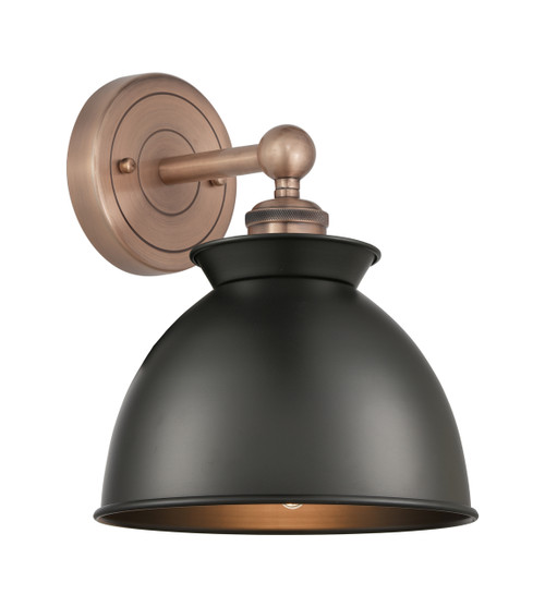 INNOVATIONS 616-1W-AC-M14-BK Adirondack 1 Light Sconce part of the Edison Collection Antique Copper