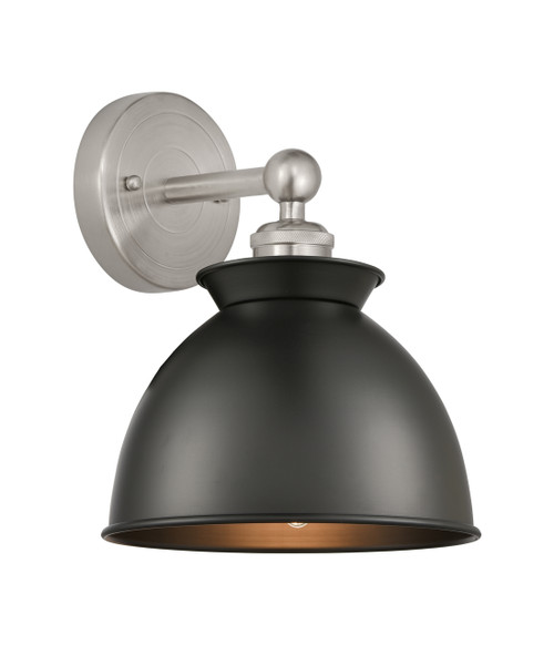 INNOVATIONS 616-1W-SN-M14-BK Adirondack 1 Light Sconce part of the Edison Collection Brushed Satin Nickel