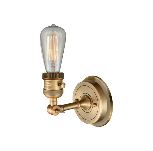INNOVATIONS 203SWBP-BB Bare Bulb 1 Light 5 inch Sconce With Switch Brushed Brass
