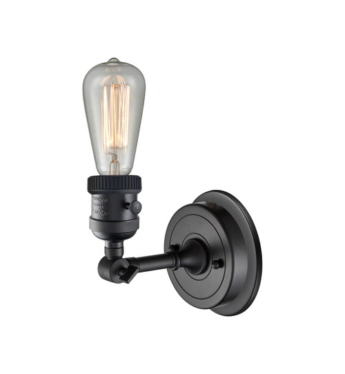 INNOVATIONS 203SWBP-BK Bare Bulb 1 Light 5 inch Sconce With Switch Matte Black