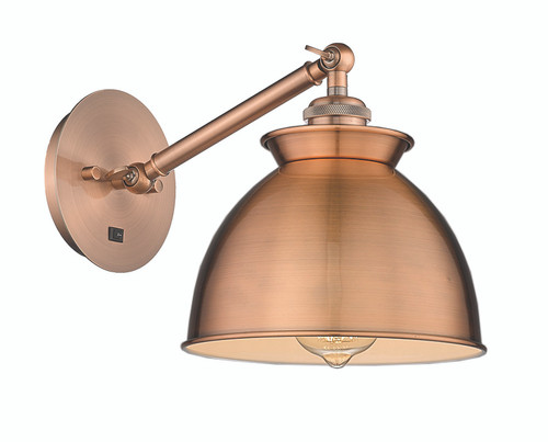 INNOVATIONS 317-1W-AC-M14-AC Adirondack 1 8.125 inch Sconce Antique Copper