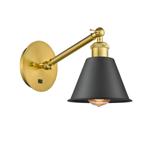 INNOVATIONS 317-1W-SG-M8-BK Smithfield 1 Light Sconce part of the Ballston Collection Satin Gold