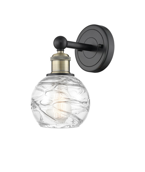 INNOVATIONS 616-1W-BAB-G1213-6 Athens Deco Swirl 1 6 inch Sconce Black Antique Brass