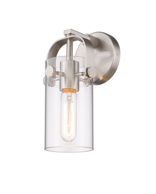 INNOVATIONS 423-1W-SN-G423-7CL Pilaster II Cylinder 1 4.5 inch Sconce Satin Nickel