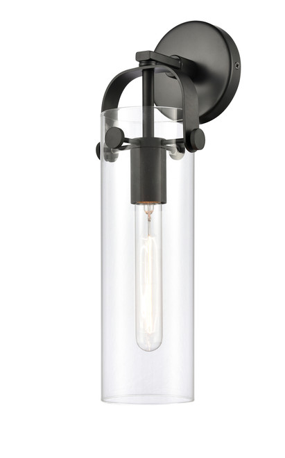 INNOVATIONS 413-1W-BK-G413-1W-4CL Pilaster 1 4.5 inch Sconce Matte Black