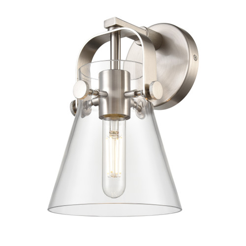 INNOVATIONS 423-1W-SN-G411-6CL Pilaster II Cone 1 6.5 inch Sconce Satin Nickel