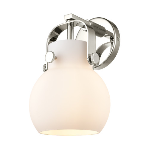 INNOVATIONS 423-1W-PN-G410-6WH Pilaster II Sphere 1 6.5 inch Sconce Polished Nickel