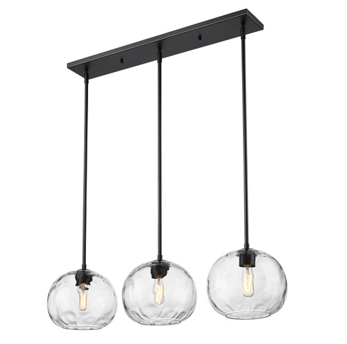 Z-LITE 490P10-3L-MB 3 Light Linear Chandelier,Matte Black