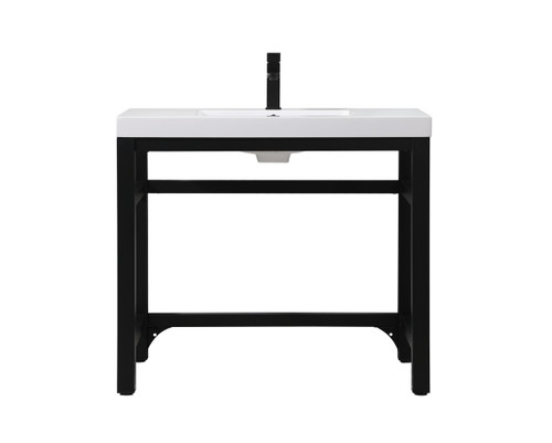 Elegant Kitchen and Bath VF14536BK 36 inch ADA compliant Single bathroom metal vanity in black
