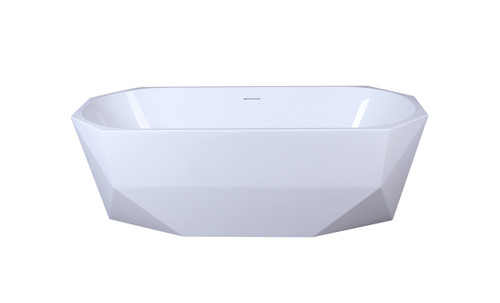 Elegant Kitchen and Bath BT21167GW 67 inch soaking diamond style bathtub in glossy white Elegant Kitchen and Bath BT21167GW 67 inch soaking diamond style bathtub in glossy white