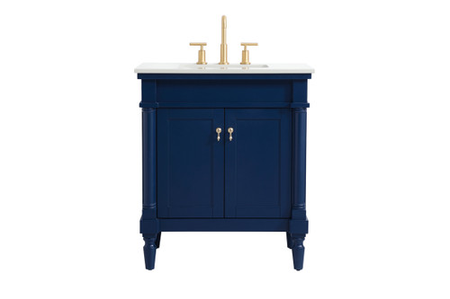 Elegant Decor VF13030BL-VW 30 inch Single Bathroom vanity in Blue with ivory white engineered marble Elegant Decor VF13030BL-VW 30 inch Single Bathroom vanity in Blue with ivory white engineered marble