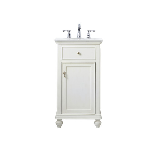 Elegant Kitchen and Bath VF12319AW-VW 19 inch Single Bathroom vanity in antique white with ivory white engineered marble Elegant Kitchen and Bath VF12319AW-VW 19 inch Single Bathroom vanity in antique white with ivory white engineered marble