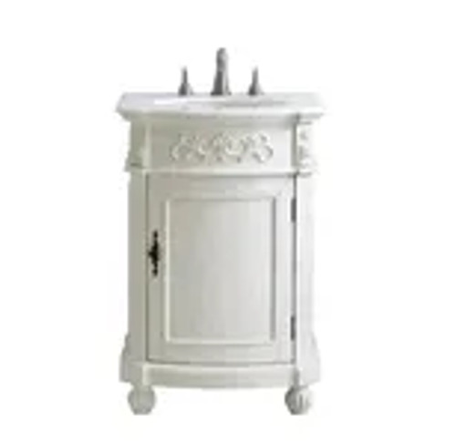 Elegant Kitchen and Bath VF-1010-VW 24 inch Single Bathroom vanity in Antique White with ivory white engineered marble Elegant Kitchen and Bath VF-1010-VW 24 inch Single Bathroom vanity in Antique White with ivory white engineered marble