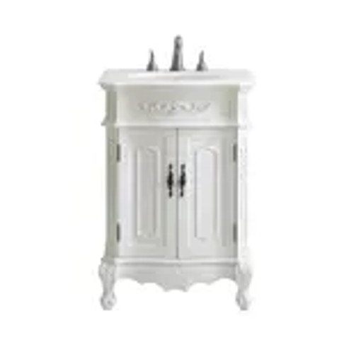 Elegant Kitchen and Bath VF-1006-VW 24 inch Single Bathroom vanity in Antique White with ivory white engineered marble Elegant Kitchen and Bath VF-1006-VW 24 inch Single Bathroom vanity in Antique White with ivory white engineered marble