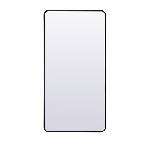 Elegant Decor MR80FL3060BK Soft Corner Metal Rectangle Full Length Mirror 30x60 Inch in Black
