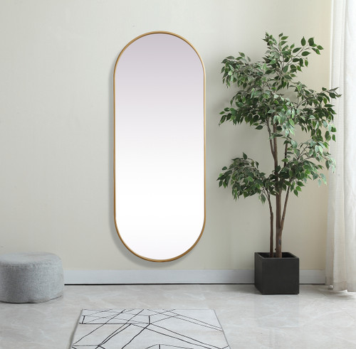 Elegant Decor MR2A2460BRS Metal Frame Oval Mirror 24x60 Inch in Brass Elegant Decor MR2A2460BRS Metal Frame Oval Mirror 24x60 Inch in Brass