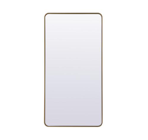 Elegant Decor MR80FL3060BR Soft Corner Metal Rectangle Full Length Mirror 30x60 Inch in Brass