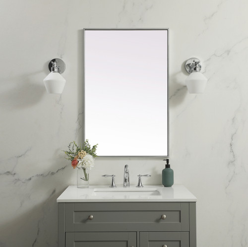 Elegant Decor MR42436S Metal Frame Rectangle Mirror 24x36 Inch in Silver