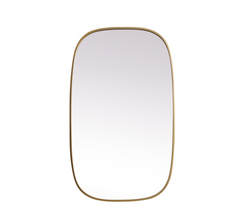 Elegant Decor MR2B2440BRS Metal Frame Oval Mirror 24x40 Inch in Brass