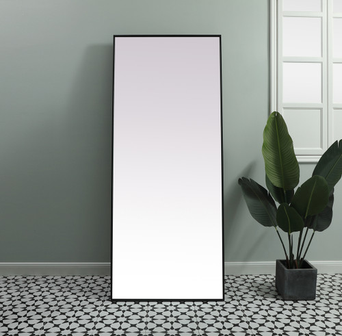 Elegant Decor MR4FL3072BK Metal Frame Rectangle Full Length Mirror 30x72 Inch in Black