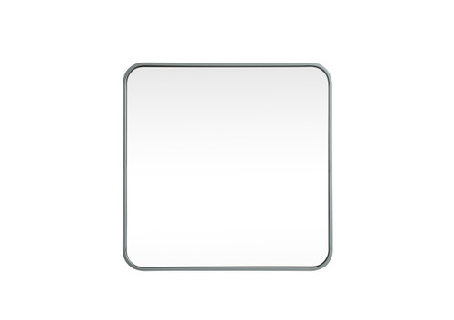 Elegant Decor MR802424S Soft corner metal square mirror 24x24 inch in Silver