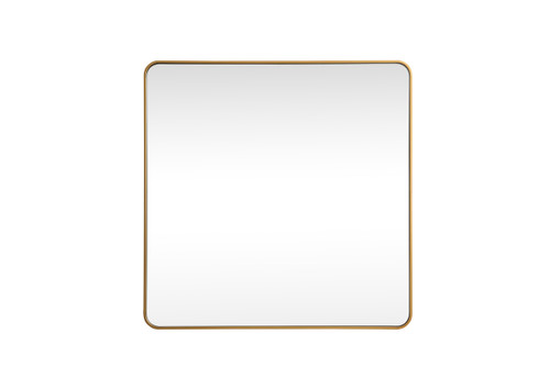 Elegant Decor MR804848BR Soft corner metal square mirror 48x48 inch in Brass Elegant Decor MR804848BR Soft corner metal square mirror 48x48 inch in Brass