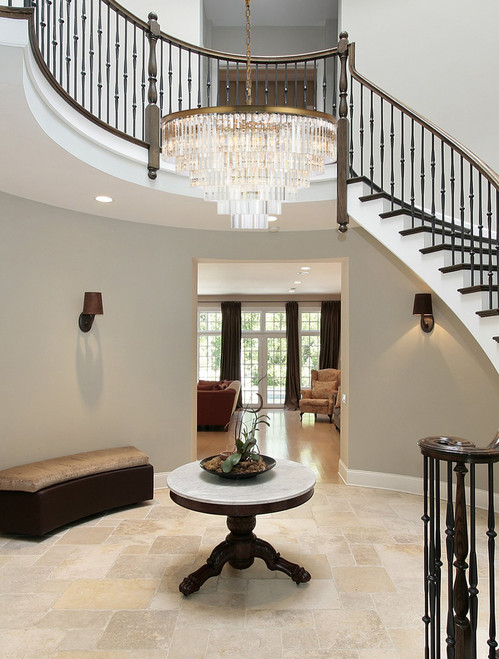 Elegant Lighting 1201D44SG/RC Sydney 44 inch round crystal chandelier in satin gold