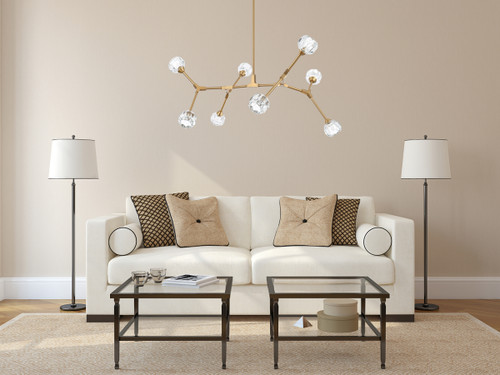 Elegant Lighting 3508D45G Zayne 8 Light Pendant in Gold