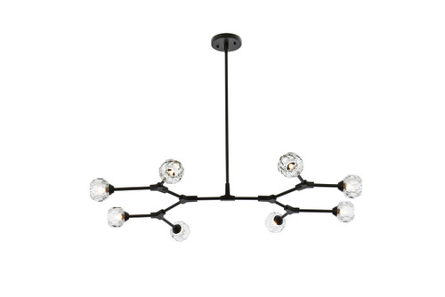 Elegant Lighting 3508D45BK Zayne 8 Light Pendant in Black Elegant Lighting 3508D45BK Zayne 8 Light Pendant in Black