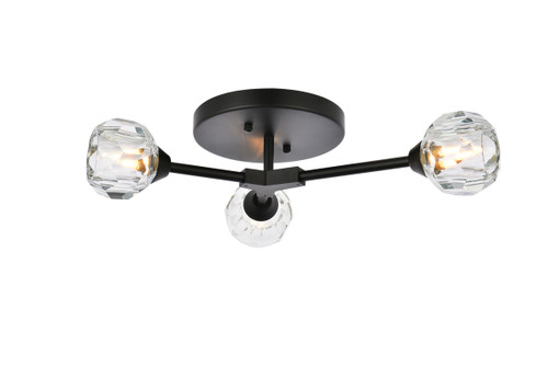 Elegant Lighting 3508F18BK Zayne 3 Light Flush Mount in Black Elegant Lighting 3508F18BK Zayne 3 Light Flush Mount in Black