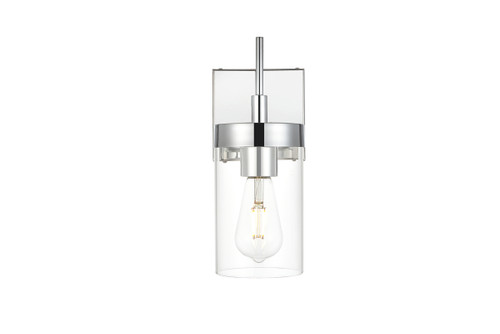 Living District LD7319W5CH Benny 1 light Chrome and Clear Bath Sconce Living District LD7319W5CH Benny 1 light Chrome and Clear Bath Sconce