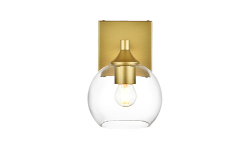 Living District LD7308W6BRA Foster 1 light Brass and Clear Bath Sconce Living District LD7308W6BRA Foster 1 light Brass and Clear Bath Sconce