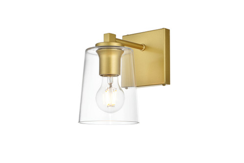 Living District LD7310W5BRA Kacey 1 light Brass and Clear Bath Sconce