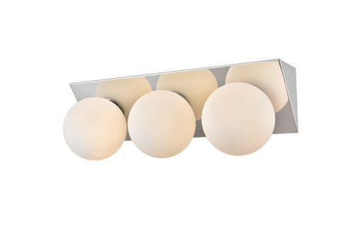 Living District LD7304W22CH Jillian 3 light Chrome and frosted white Bath Sconce