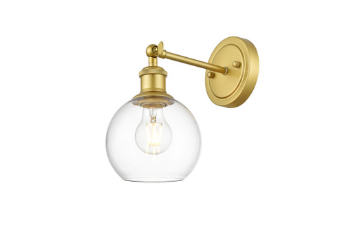 Living District LD7325W6BRA Kai 1 light Brass and Clear Bath Sconce