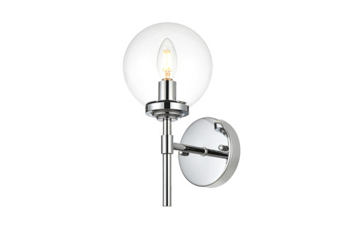 Living District LD7302W6CH Ingrid 1 light Chrome and Clear Bath Sconce