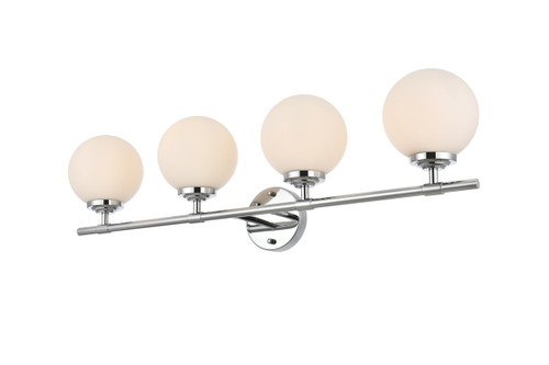 Living District LD7301W33CH Ansley 4 light Chrome and frosted white Bath Sconce