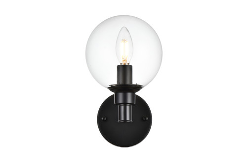 Living District LD7318W6BLK Jaelynn 1 light Black and Clear Bath Sconce Living District LD7318W6BLK Jaelynn 1 light Black and Clear Bath Sconce