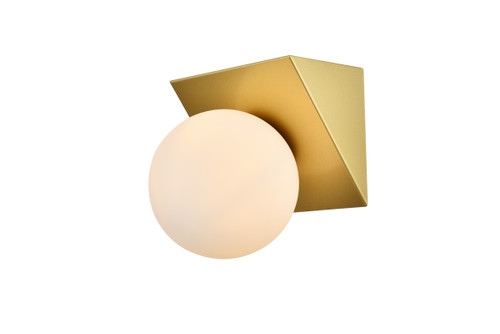 Living District LD7304W7BRA Jillian 1 light Brass and frosted white Bath Sconce