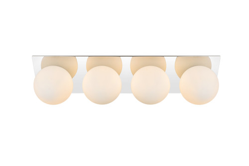 Living District LD7304W29CH Jillian 4 light Chrome and frosted white Bath Sconce Living District LD7304W29CH Jillian 4 light Chrome and frosted white Bath Sconce