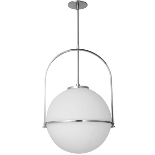DAINOLITE PAO-161P-PC 1 Light Incandescent Paola Pendant Polished Chrome w/ White Glass