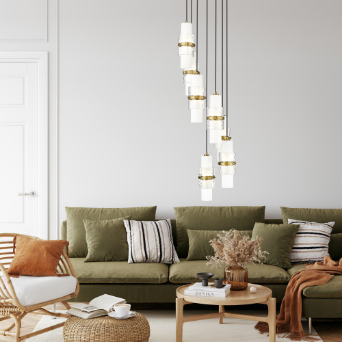 Z-LITE 1946P-7R-MGLD 7 Light Chandelier, Modern Gold