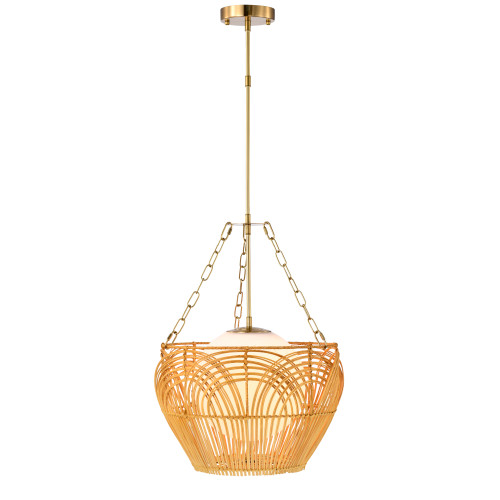 WAREHOUSE OF TIFFANY'S MD55/1A Caddie 15 in. 1-Light Indoor Brass and Woven Rattan Finish Pendant with Light Kit WAREHOUSE OF TIFFANY'S MD55/1A Caddie 15 in. 1-Light Indoor Brass and Woven Rattan Finish Pendant with Light Kit