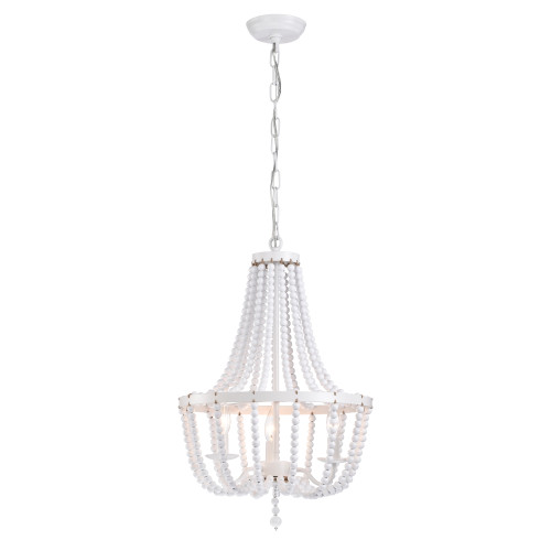 WAREHOUSE OF TIFFANY'S IMP826A/3 Demi 16 in. 4-Light Indoor Gloss White Finish Chandelier with Light Kit