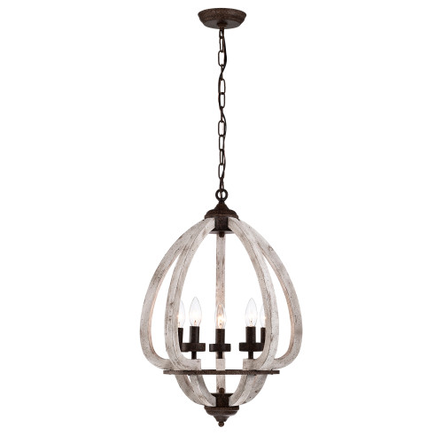 WAREHOUSE OF TIFFANY'S IMP862/5 Nelly 18 in. 5-Light Indoor Rustic Brown and Weathered White Finish Chandelier with Light Kit WAREHOUSE OF TIFFANY'S IMP862/5 Nelly 18 in. 5-Light Indoor Rustic Brown and Weathered White Finish Chandelier with Light Kit