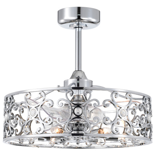 WAREHOUSE OF TIFFANY'S DL01P01CR Zuzen 23 in. 6-Light Indoor Chrome Finish Ceiling Fan with Light Kit