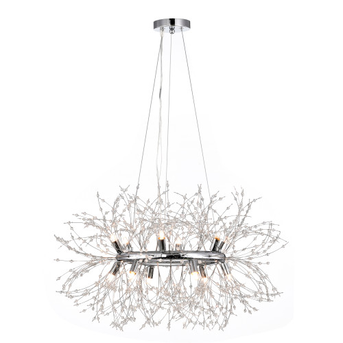 WAREHOUSE OF TIFFANY 3006/12 Xhosa 30 in. 12-Light Indoor Chrome Finish Chandelier with Light Kit WAREHOUSE OF TIFFANY 3006/12 Xhosa 30 in. 12-Light Indoor Chrome Finish Chandelier with Light Kit