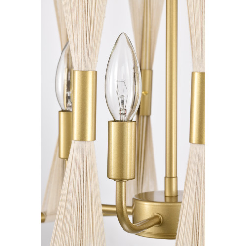 WAREHOUSE OF TIFFANY IMP1212/4GC Adeline 16 in. 4-Light Indoor Brass Finish Chandelier with Light Kit